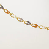 Gold Enamel Chain in Latte