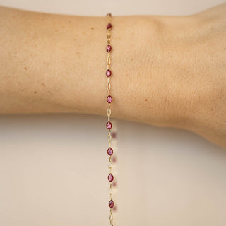 Paperclip Enamel in Pink - Gold Filled