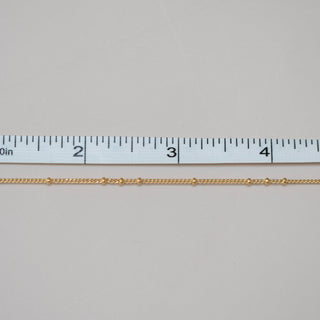 Curb Satellite - 3-to-1 Bead - Gold Filled