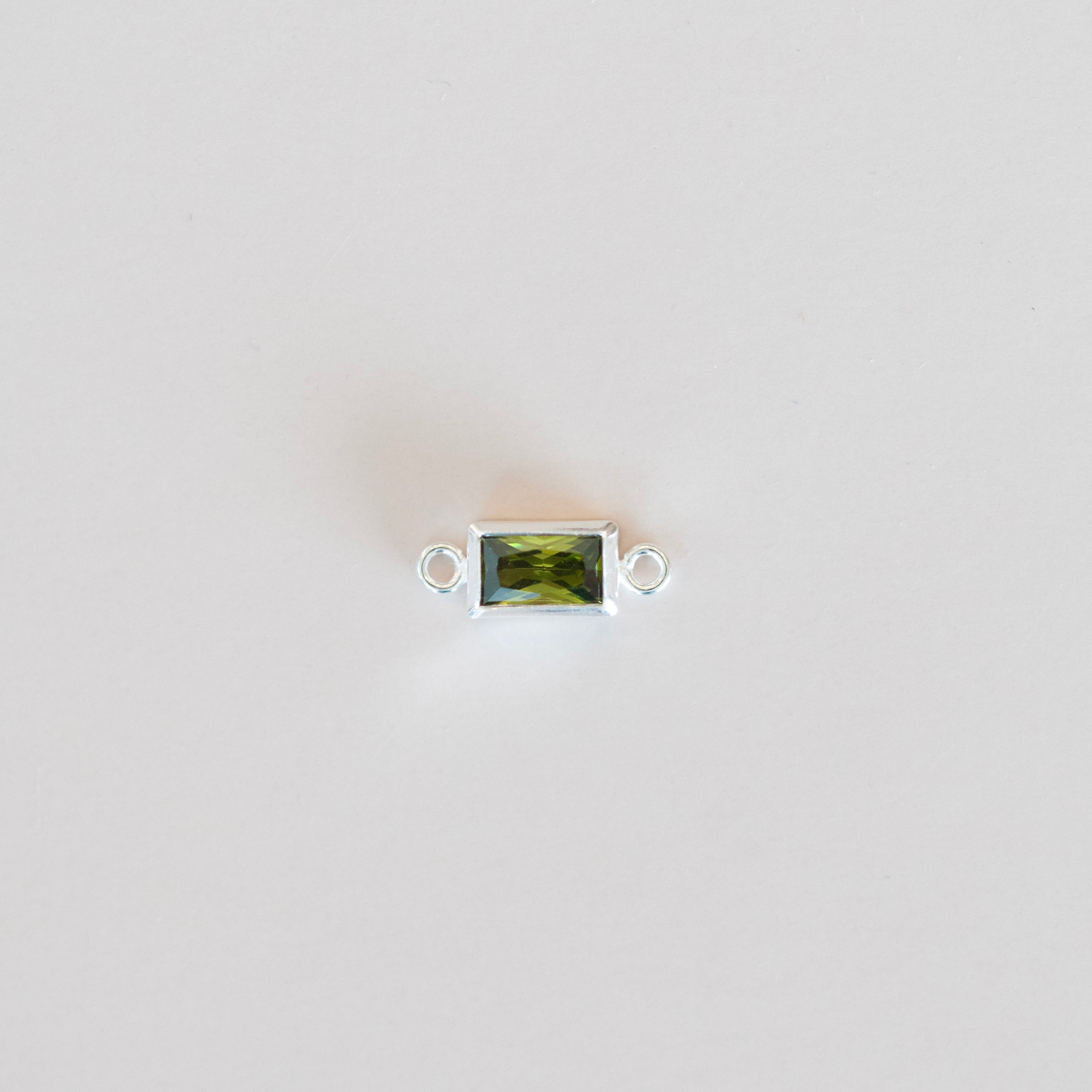 bezel birthstone connector charm