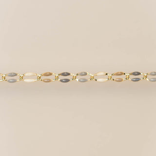 Gold Enamel Chain in Latte