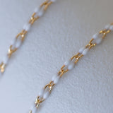 Linked Enamel Chain - White - Gold Filled