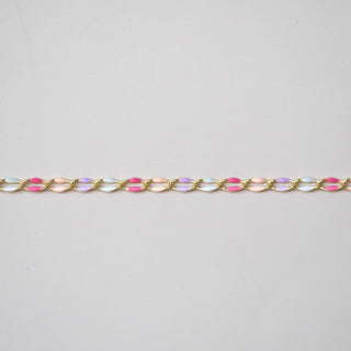 gold chain with enamel for permanent jewelry