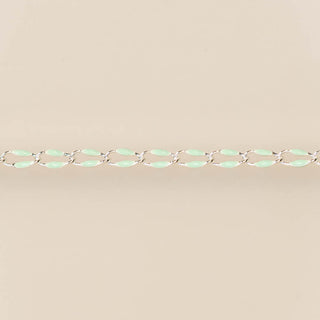 Silver Enamel Chain in Lime