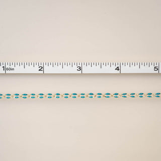 Gold Enamel Chain in Teal