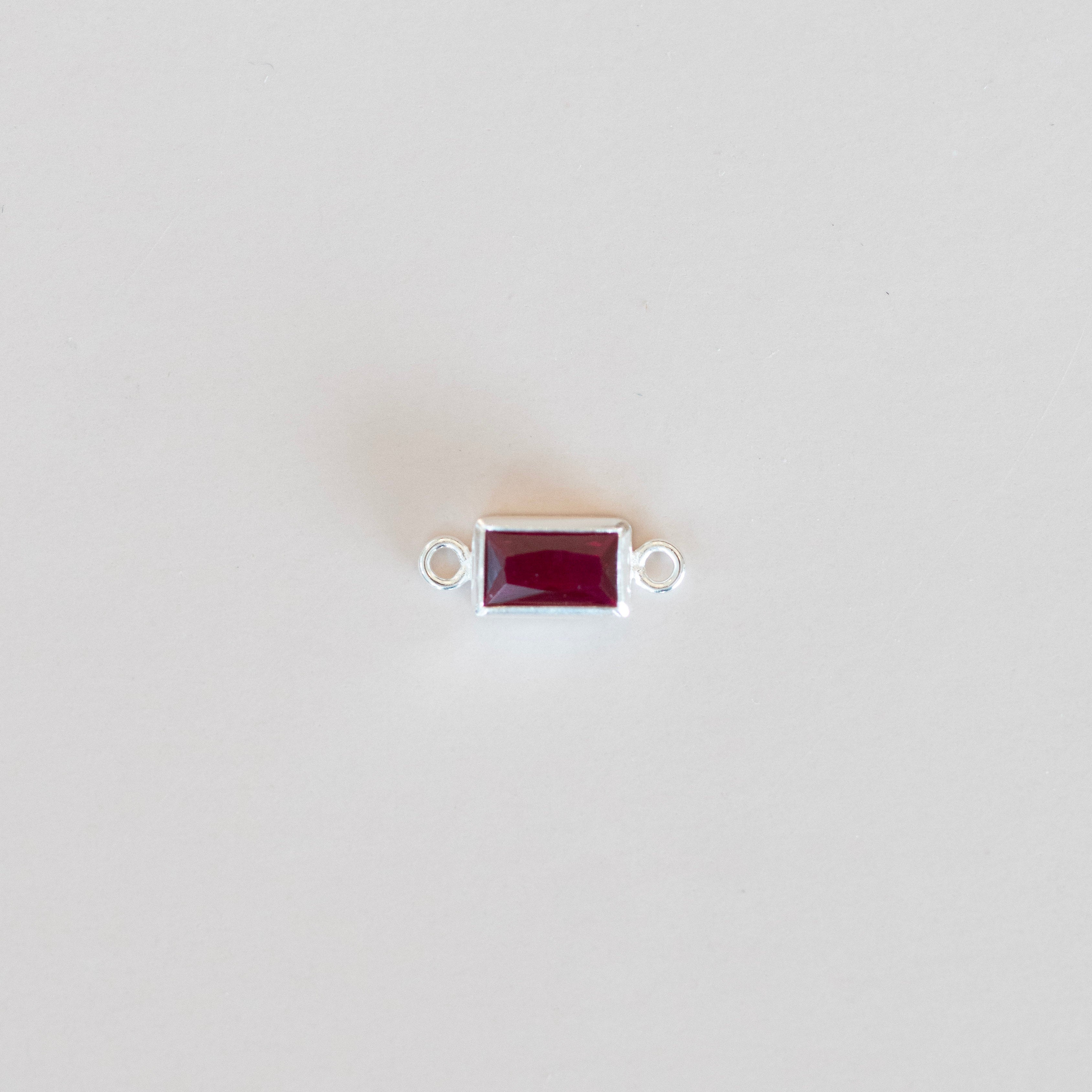 bezel birthstone connector charm
