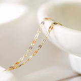 Gold Enamel Chain in Latte