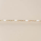 Paperclip with White Enamel Bead - GF