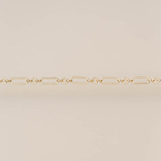 Triple Linked Paperclip Hammered - Medium - Gold Filled