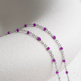 Cable Enamel in Purple - Sterling Silver