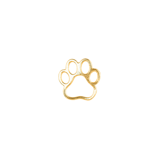 Gold paw print outline.
