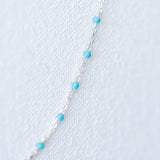 Cable Enamel in Blue - Sterling Silver