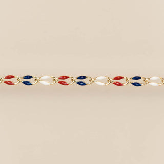Gold Enamel in Red, White & Blue
