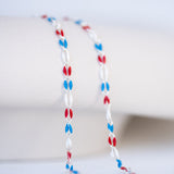 Silver Enamel in Red, White & Blue