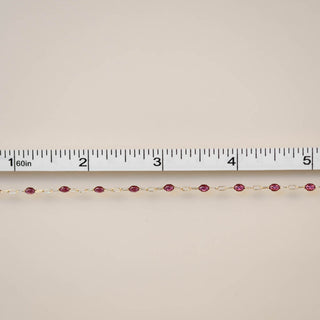 Paperclip Enamel in Pink - Gold Filled