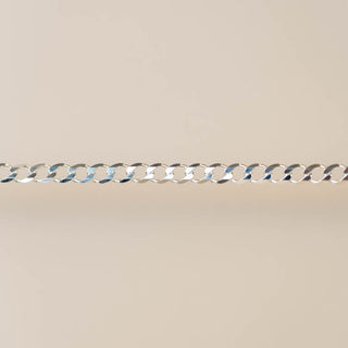 Flattened Curb - Medium - Sterling Silver