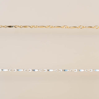 Flattened Bar Chain - Sterling Silver