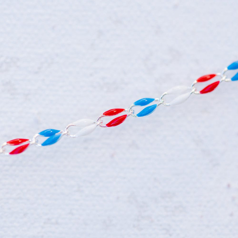 Red, white, and blue chain necklace (7CF5BC4C-528C-4449-8B2D-D2302DFA8BAE)