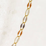 Gold Enamel Chain in Latte