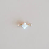 clover connector charm - opal - white