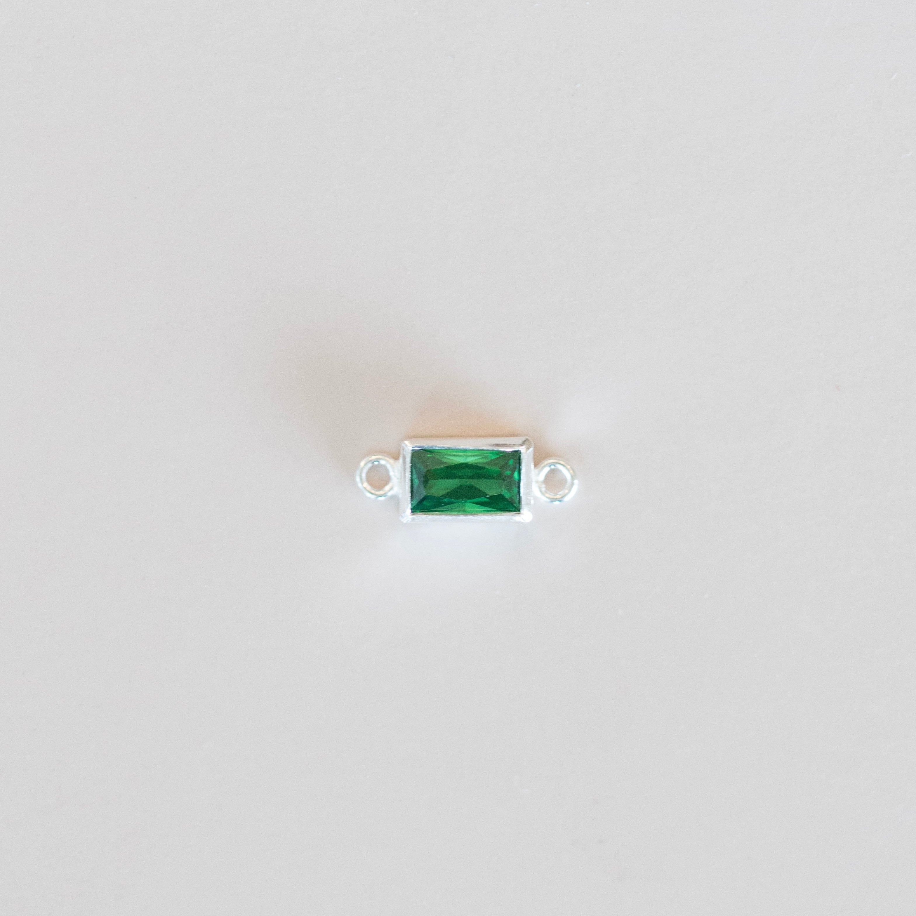 bezel birthstone connector charm