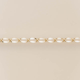 Gold Enamel Chain in White