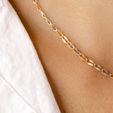 Gold Enamel Chain in Latte