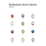 Heart Dangle Charm - Birth Stone - Sterling Silver