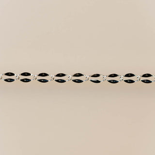 Silver Enamel Chain in Black