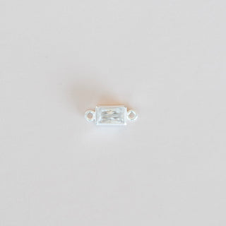 bezel birthstone connector charm