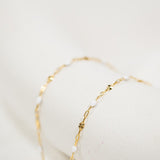 Sunburst Paperclip - White Enamel - Gold Filled