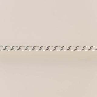 Chunky Flattened Curb - Small - Sterling Silver