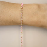 Gold Enamel Chain in Pink