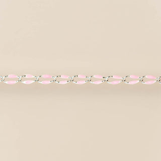 Silver Enamel in Baby Pink