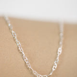 Textured Theta Chain - Sterling Silver