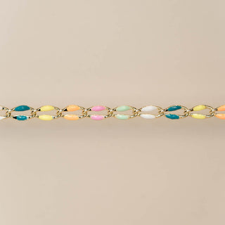 Gold Enamel Rainbow Chain