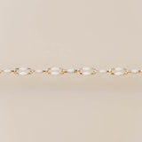 Linked Enamel Chain - White - Gold Filled