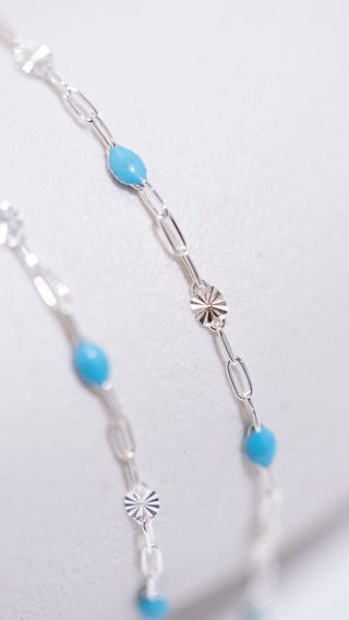 Silver bracelet with turquoise beads, A60240F0-C9FB-4591-8194-9E486B2D5A2B