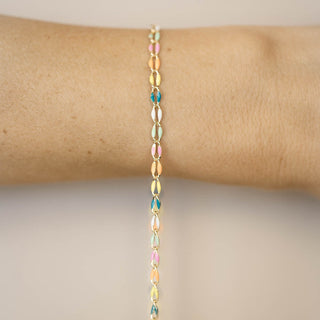 Gold Enamel Rainbow Chain