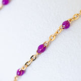 Cable Enamel in Magenta - Gold Filled