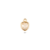Heart Dangle Charm - Birth Stone - Gold Filled