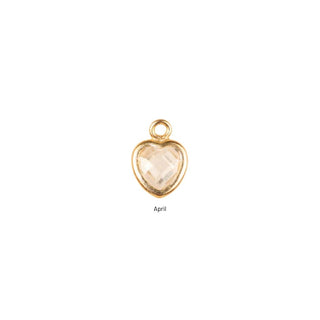 April heart charm pendant