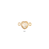 Heart Connector Charm- Birthstone - Gold Filled