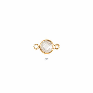 April gemstone charm connector