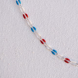 Silver Enamel Glitter Red, White & Blue