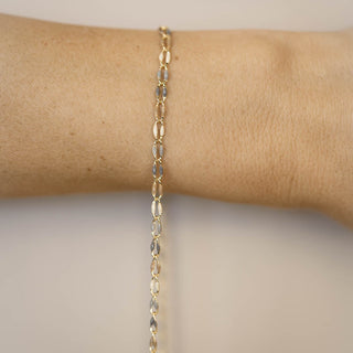 Gold Enamel Chain in Latte