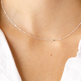 Rectangle Bar Chain - Sterling Silver