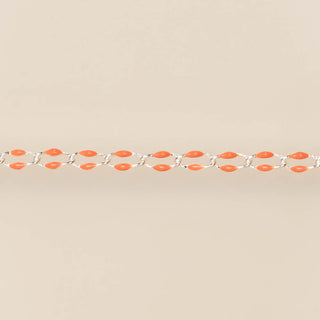 Silver Enamel in Red/Orange