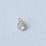 White CZ Bezel Drop - Gold Filled - 4mm