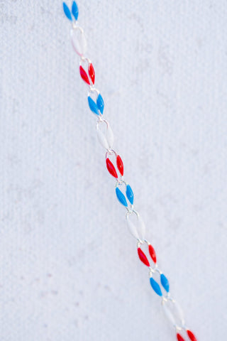 Red, white, & blue chain necklace (C1AB2313-62BE-4FEB-A91A-CB8304432122)